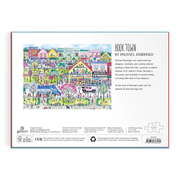 Back of a puzzle box featuring a colorful illustration of &