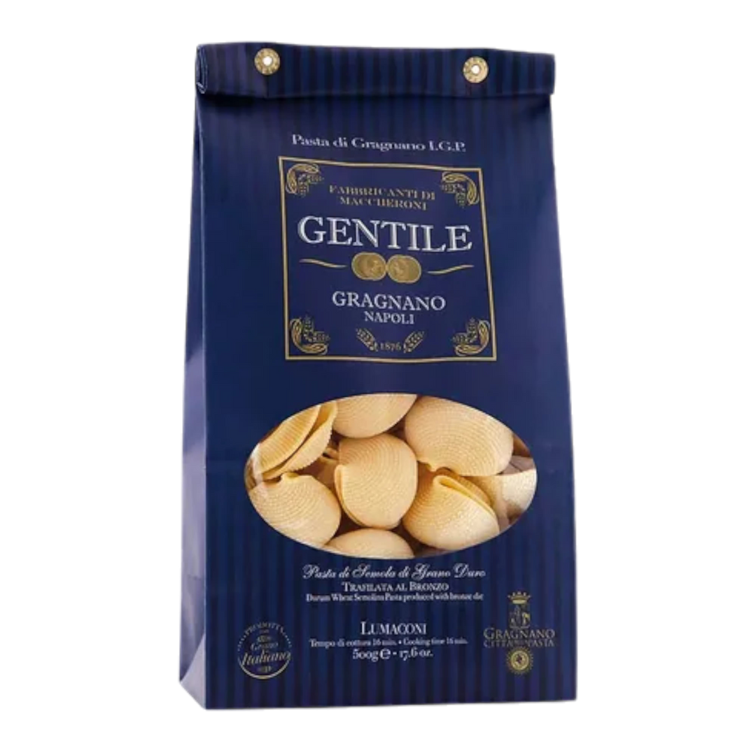 A bag of Gentile Lumaconi dried pasta