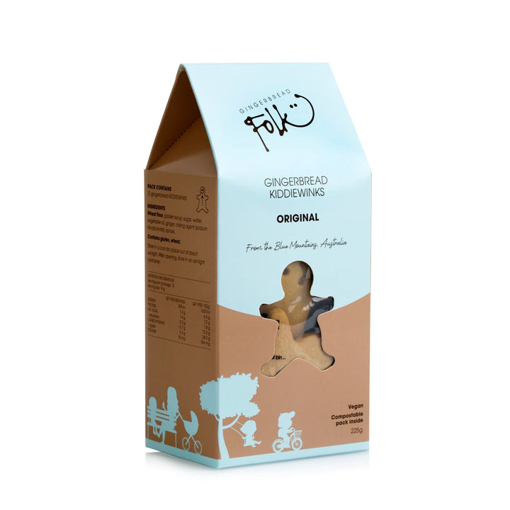 Box of Fubé Gingerbread Kiddie Winks on a white background