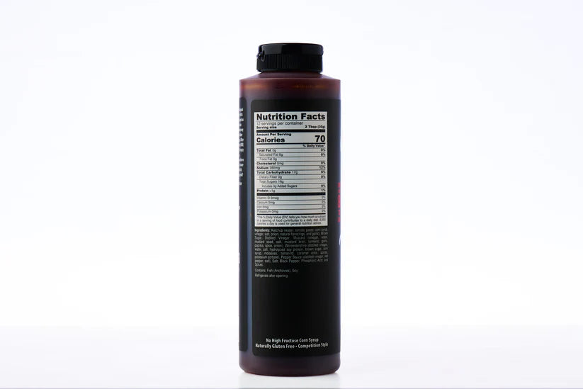 Bottle with a nutrition facts label on a white background