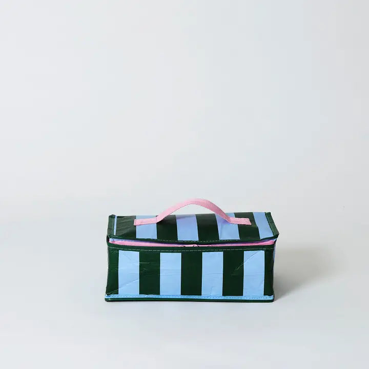 Takeaway Bag: Green & Blue Stripe