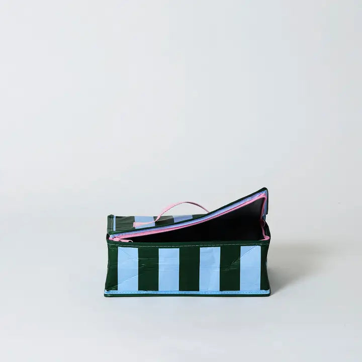 Takeaway Bag: Green & Blue Stripe