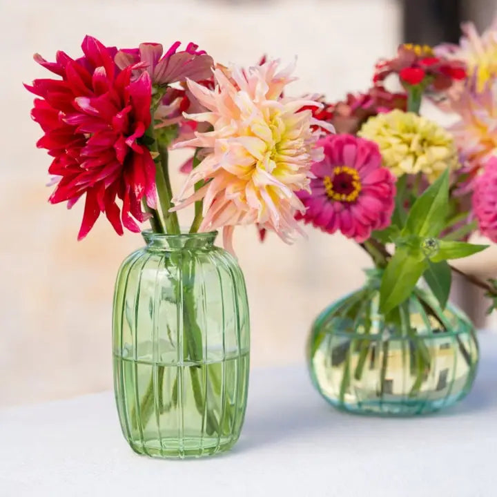 Green Glass Bud Vase 12cm