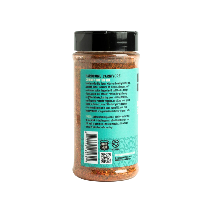Spice jar with a label on a white background