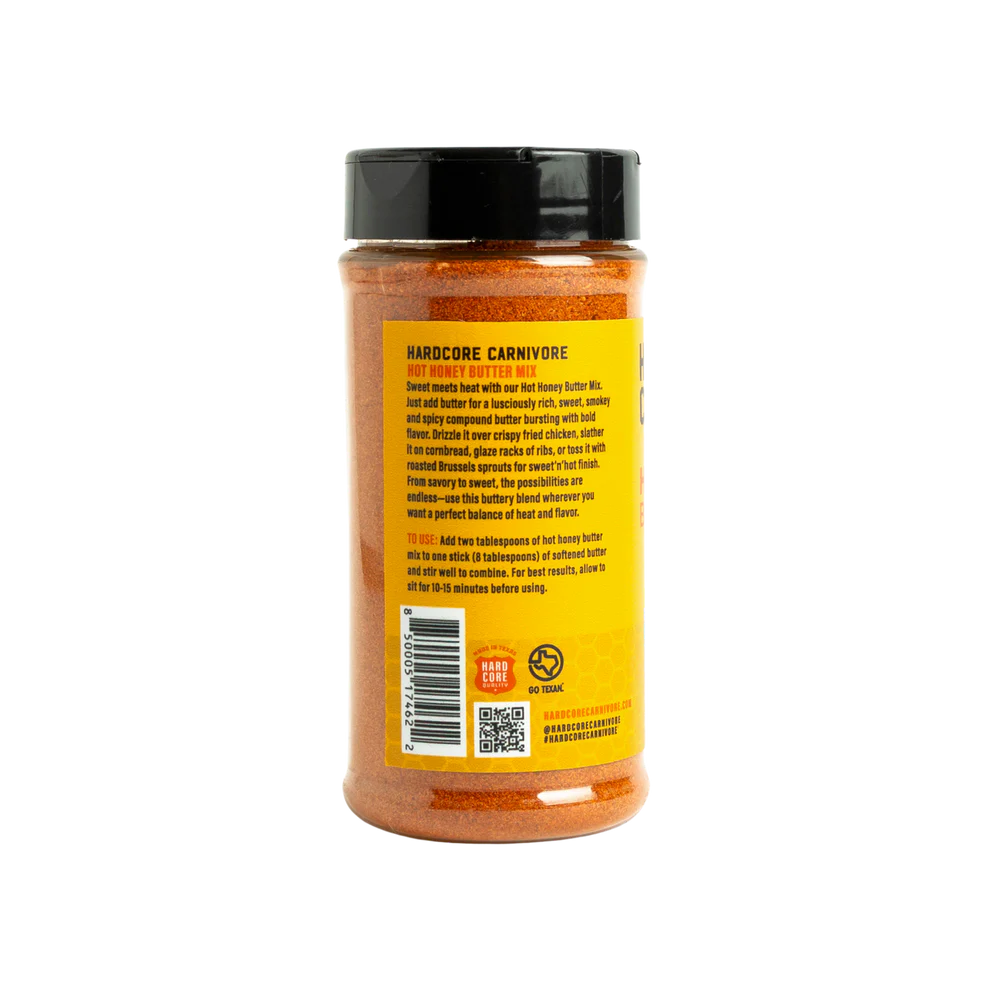Spice jar with a yellow label on a white background