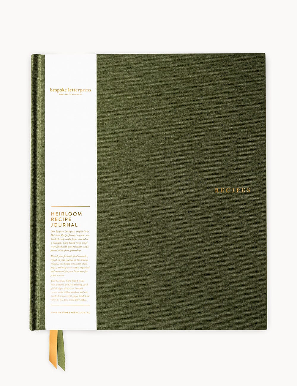 Bespoke Green Heirloom Recipe Book Journal