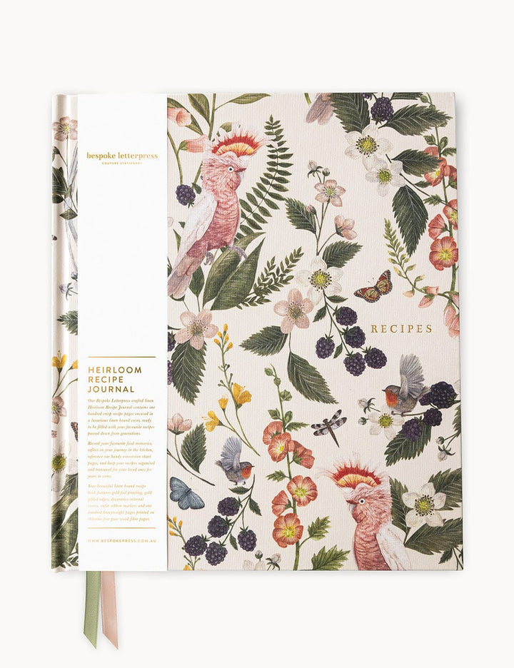 Bespoke Cockatoo Heirloom Recipe Book Journal