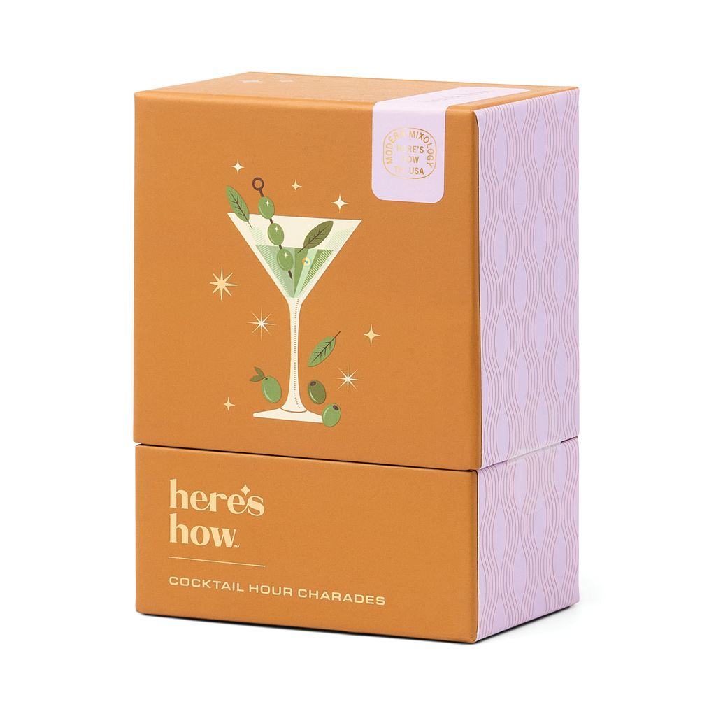 Here's How Charades game in a box on a white background