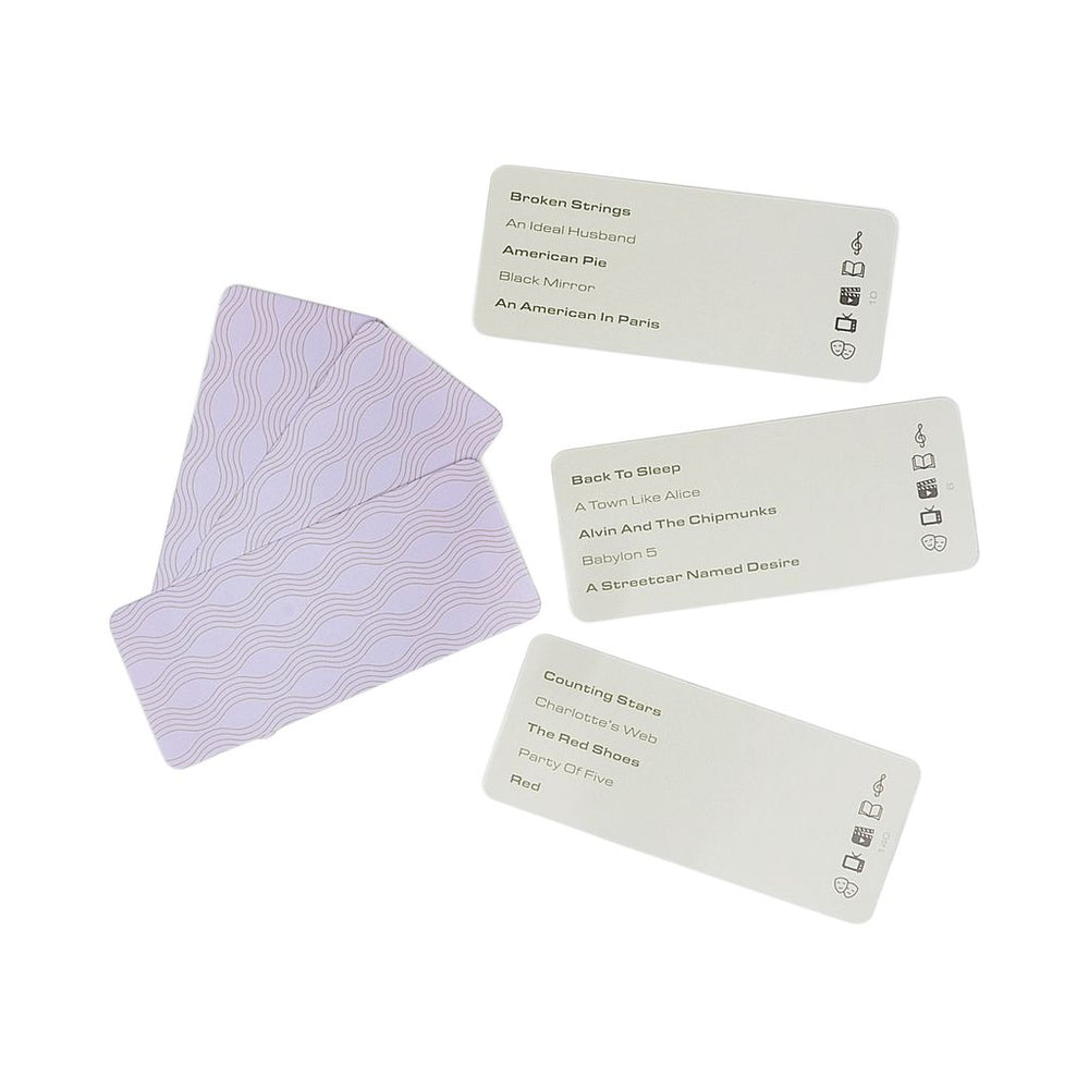 charades cards on a white background