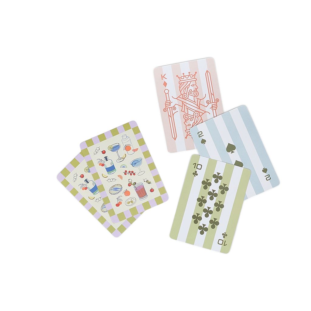 Here's How Cocktail playing cards on a white background