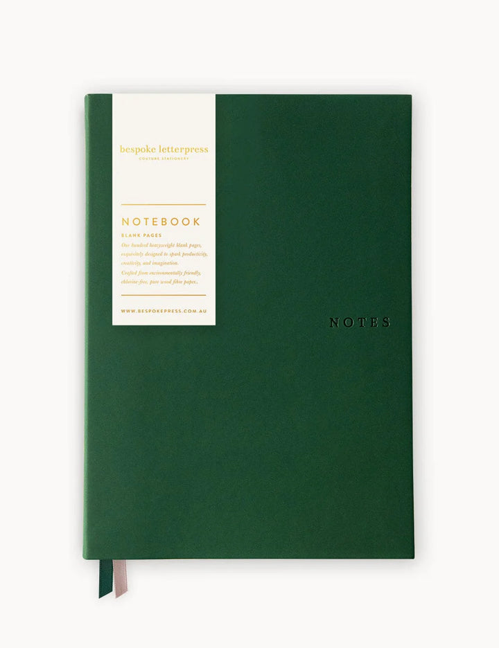 Bespoke Hunter Green Soft Cover Leather Notebook