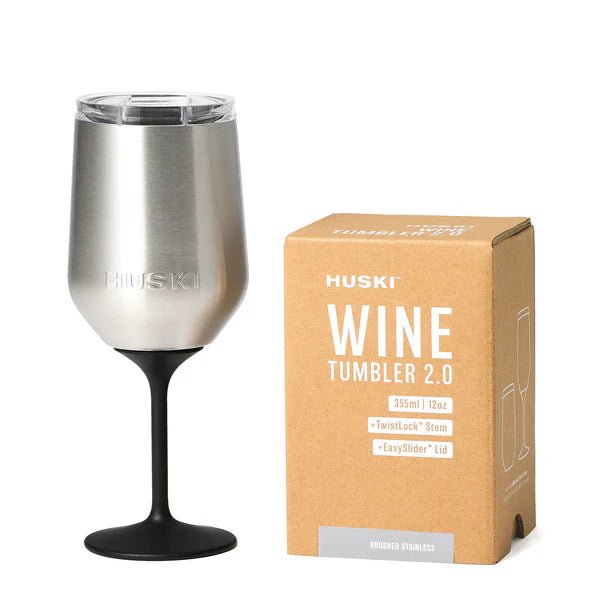 Huski Wine Tumbler 2.0: Brushed Stainless