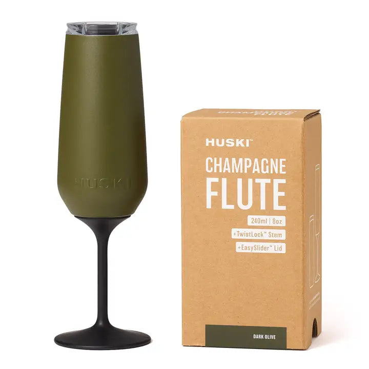 Huski Champagne Flute: Dark Olive