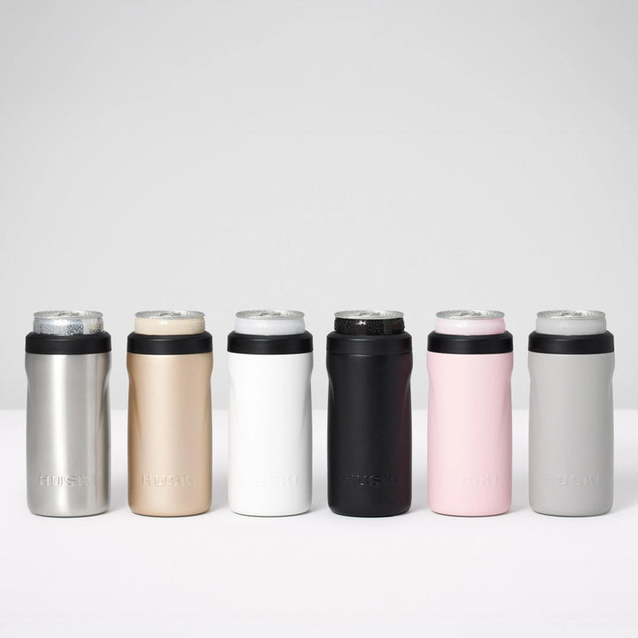 Set of insulated tumblers in various colors on a white background