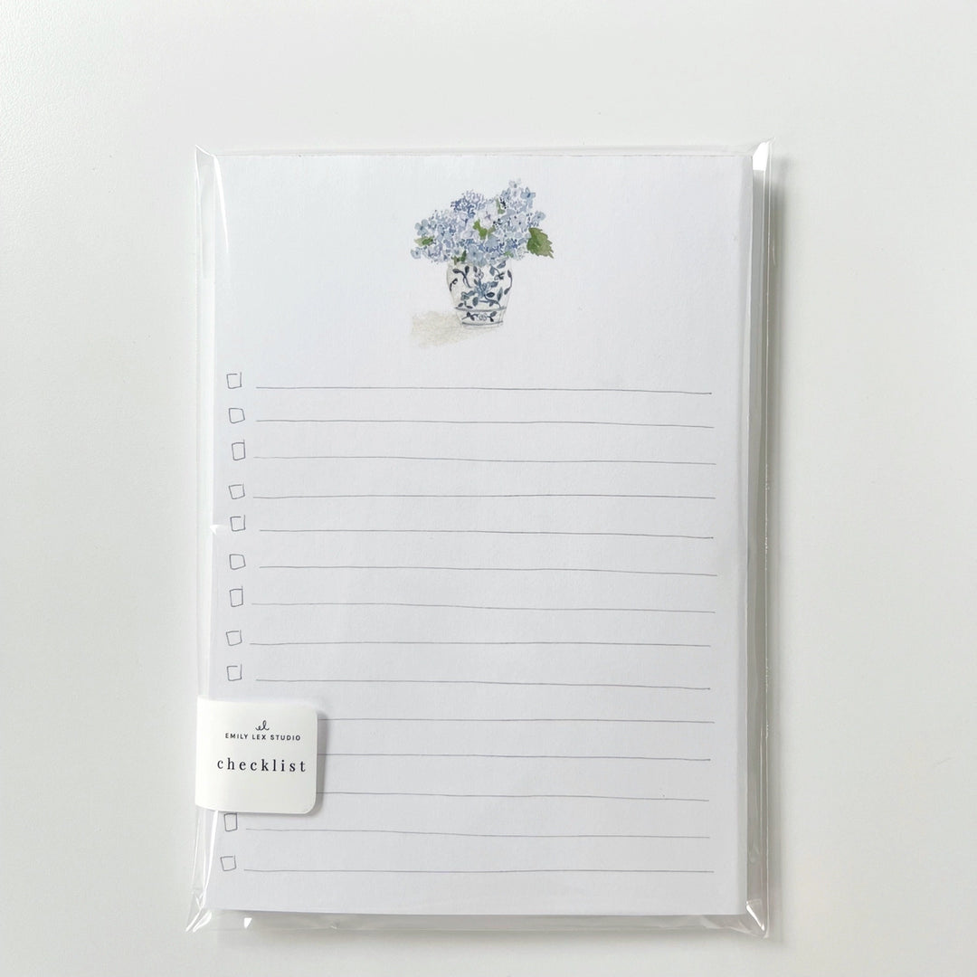 Hydrangea Bouquet Checklist Notepad