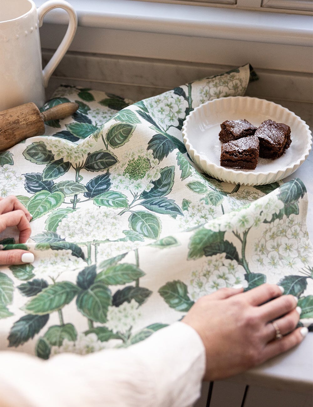 Bespoke Hydrangea Linen Tea Towel