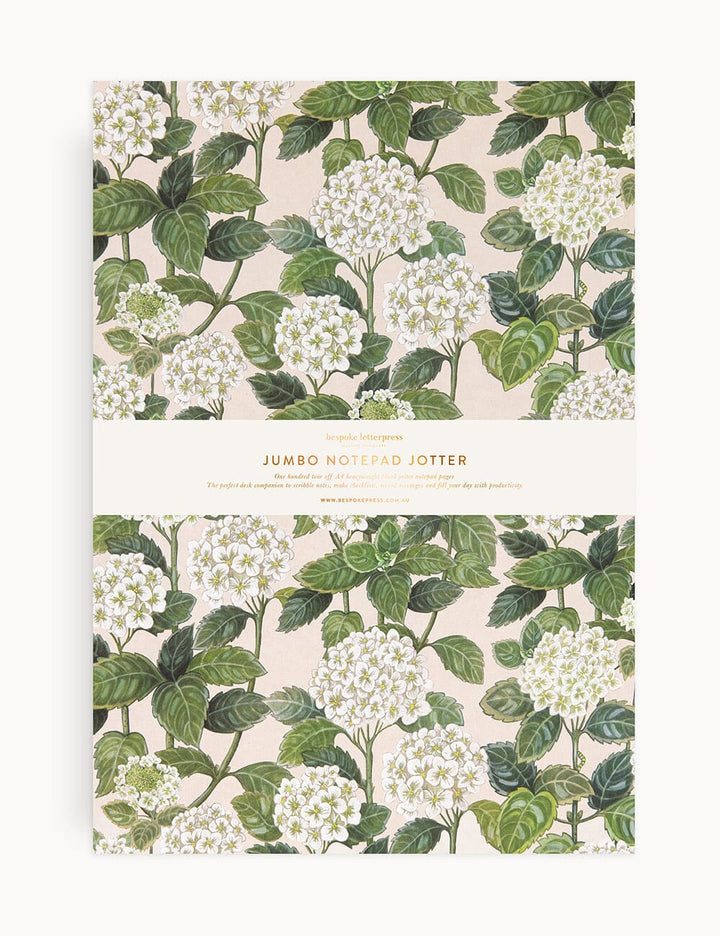 Bespoke Hydrangea Jumbo Notepad Jotter