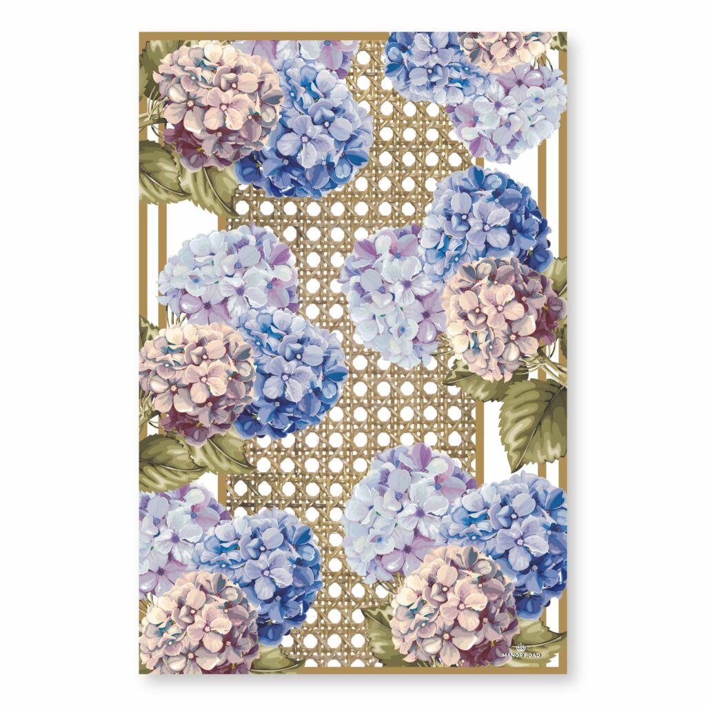 Hydrangea & Rattan Microfibre Tea Towel