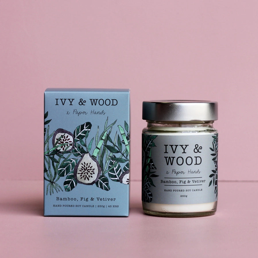 Ivy & Wood Candle: Bamboo, Fig & Vetiver