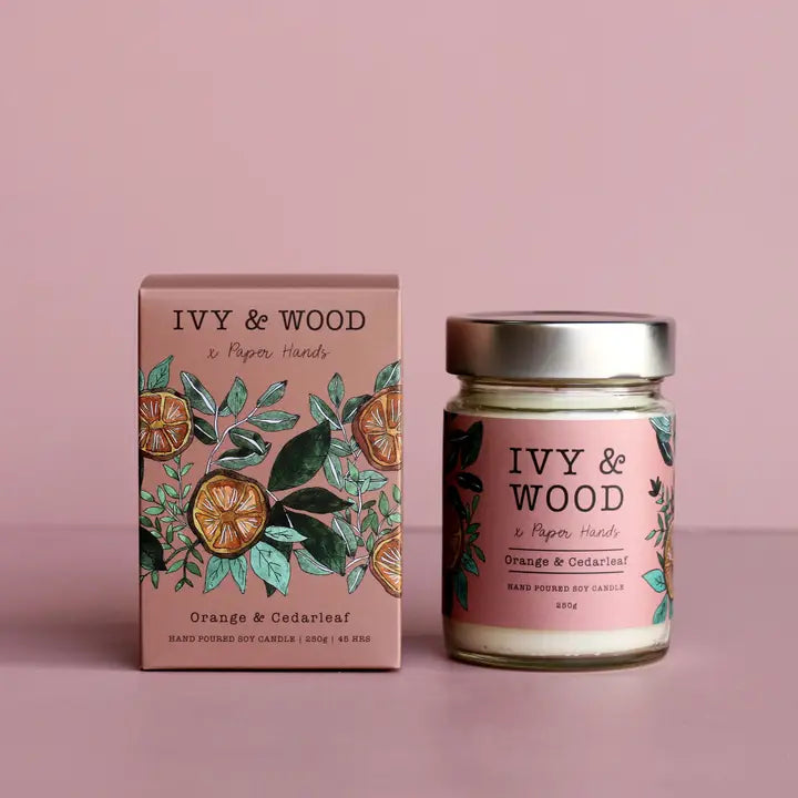 Ivy & Wood Candle: Orange & Cedarleaf