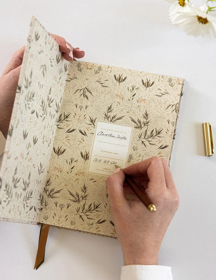 Bespoke Letterpress Linen Journal: Meadow