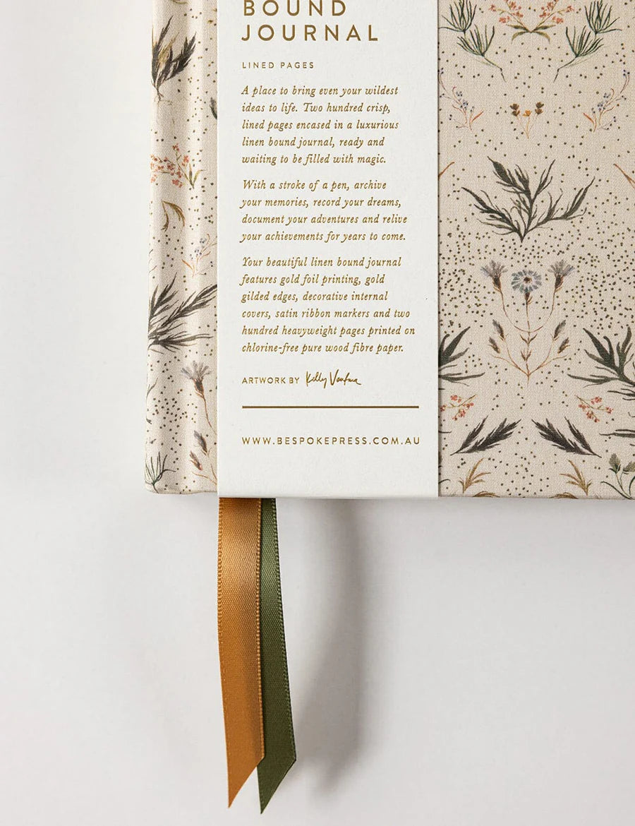 Bespoke Letterpress Linen Journal: Meadow