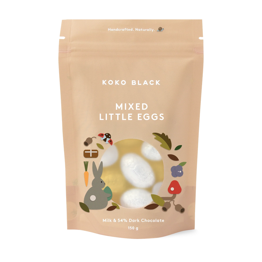 Koko Black mixed little eggs packaging on a white background