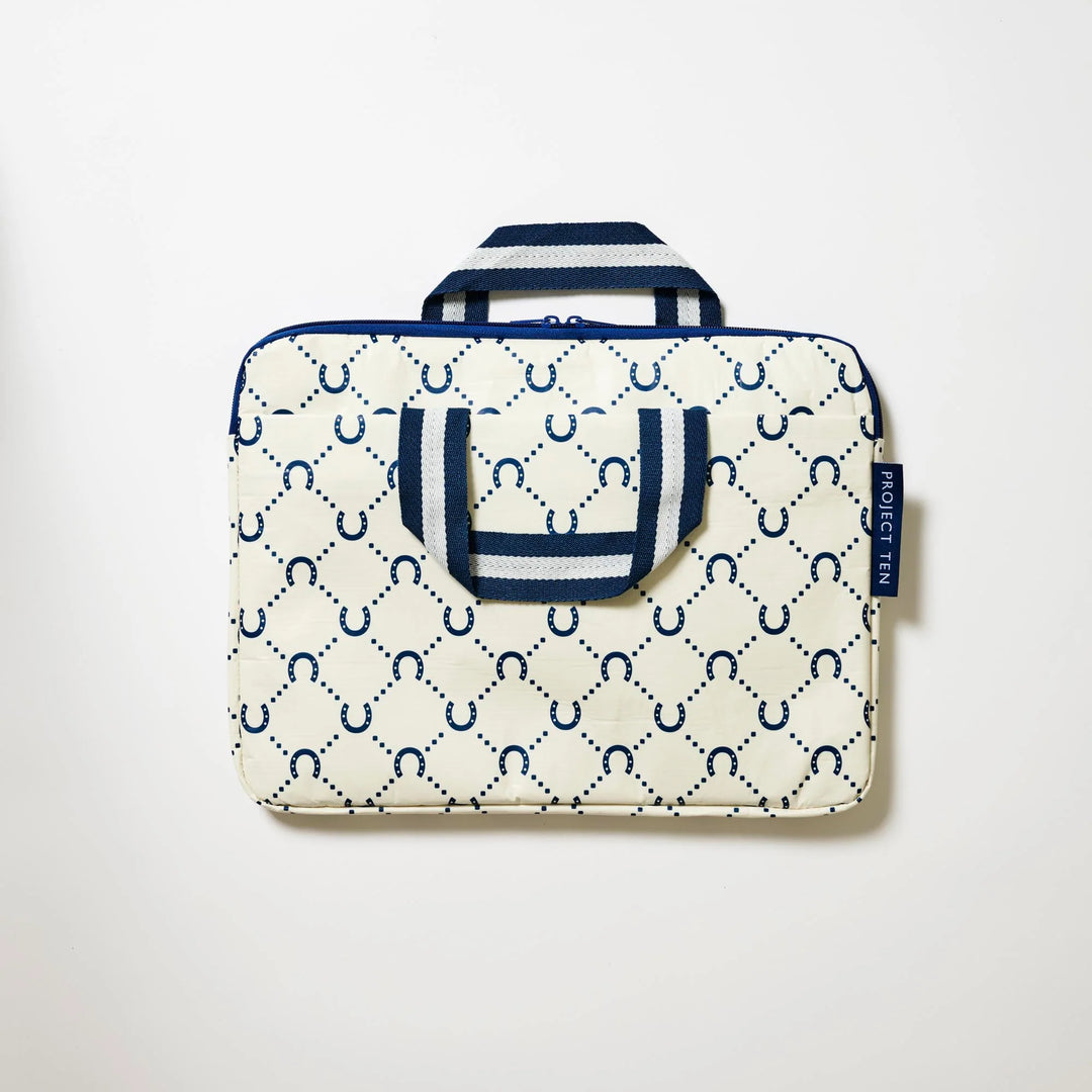 Laptop Case: Navy Horseshoe