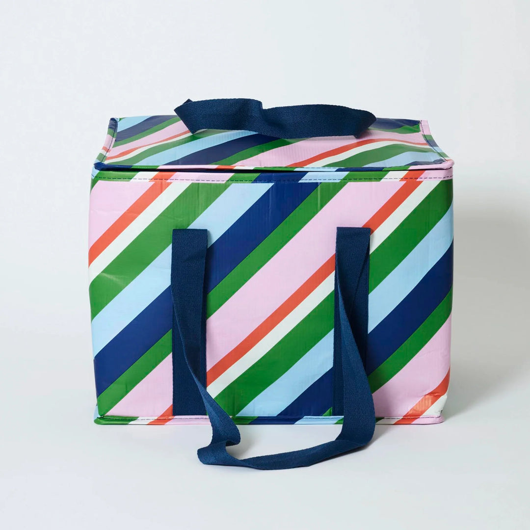 Large Insulated Tote: Rugby Stripe
