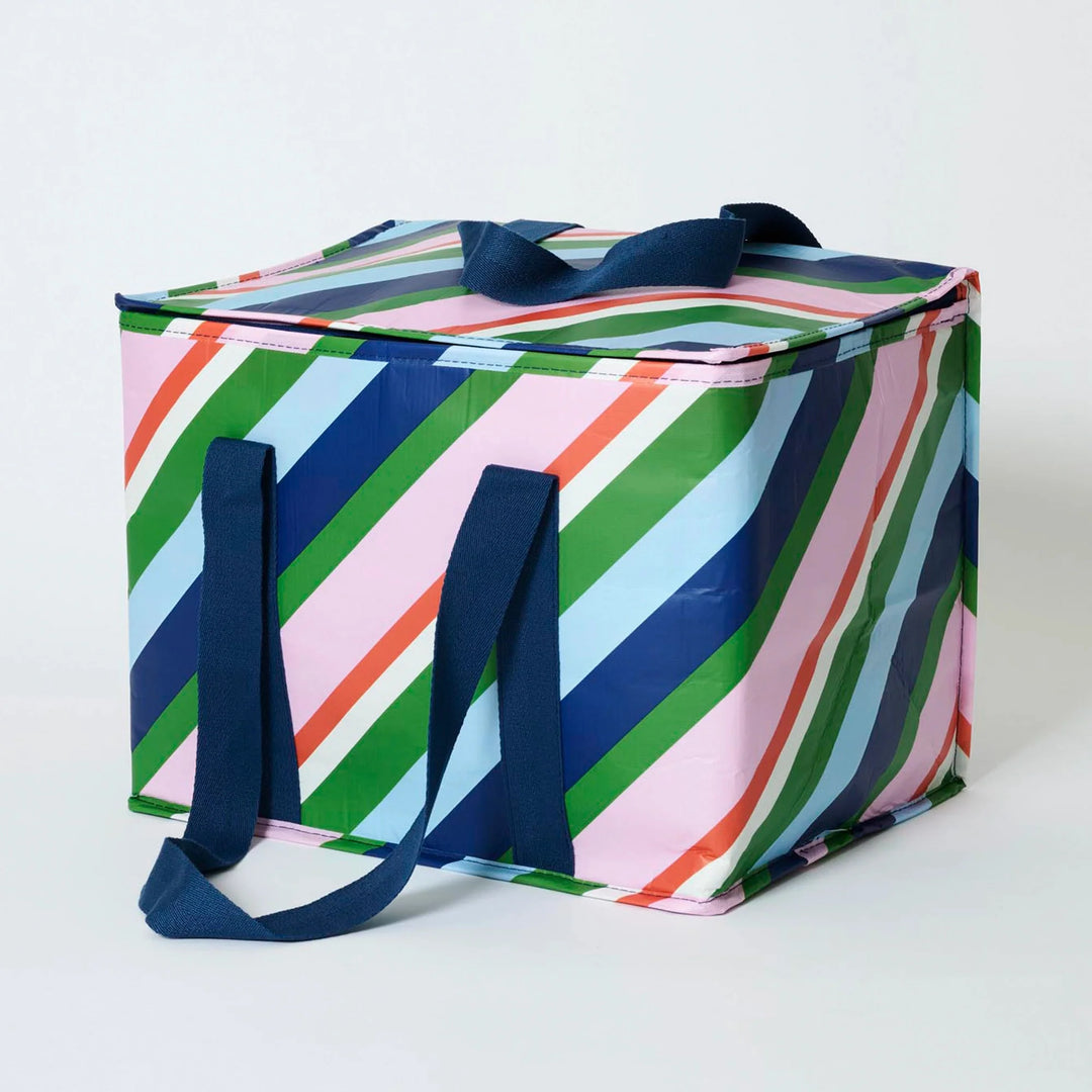 Large Insulated Tote: Rugby Stripe