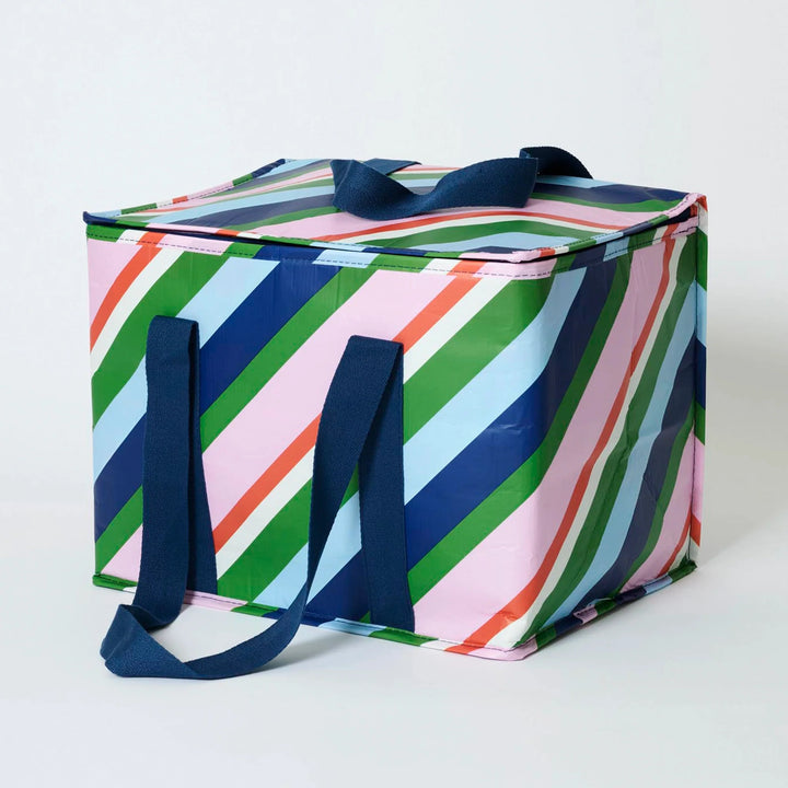 Large Insulated Tote: Rugby Stripe