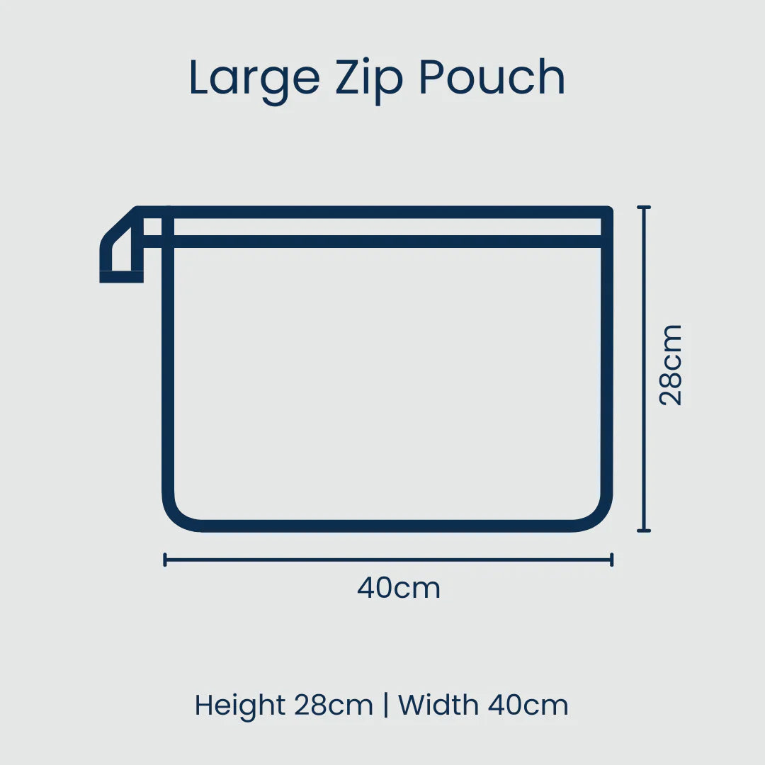 Large Zip Pouch: Square Garden