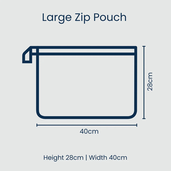 Large Zip Pouch: Square Garden