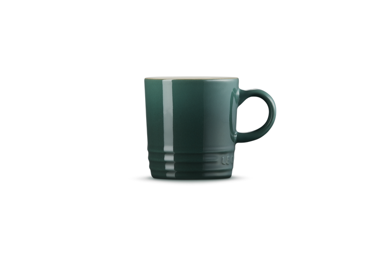 Green mug on a white background