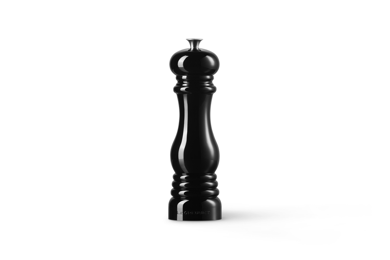 Black pepper grinder on a white background