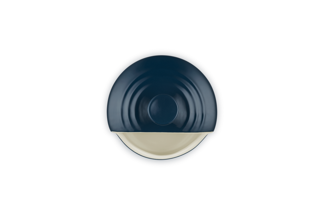 Navy blue salt pig  on a white background