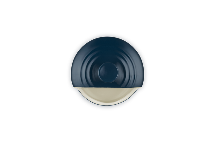 Navy blue salt pig  on a white background