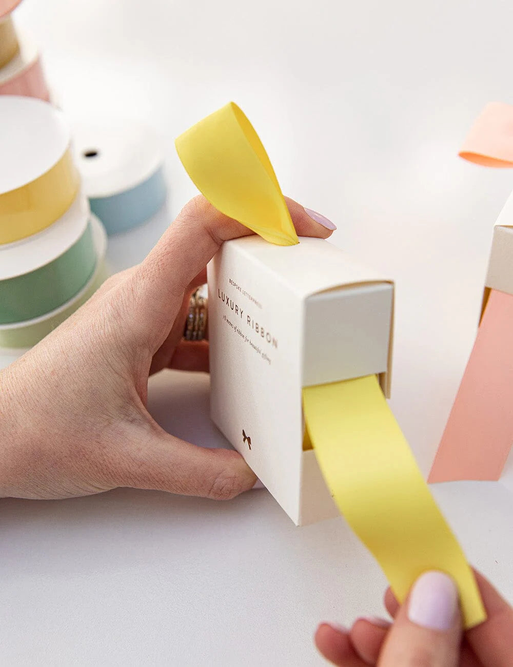 Bespoke Lemon Satin Ribbon 10m