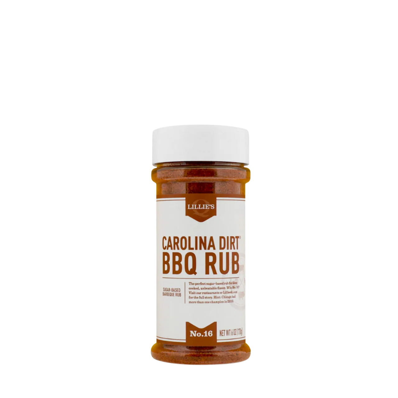 Jar of Lillie's Carolina Dirt BBQ Rub on a white background