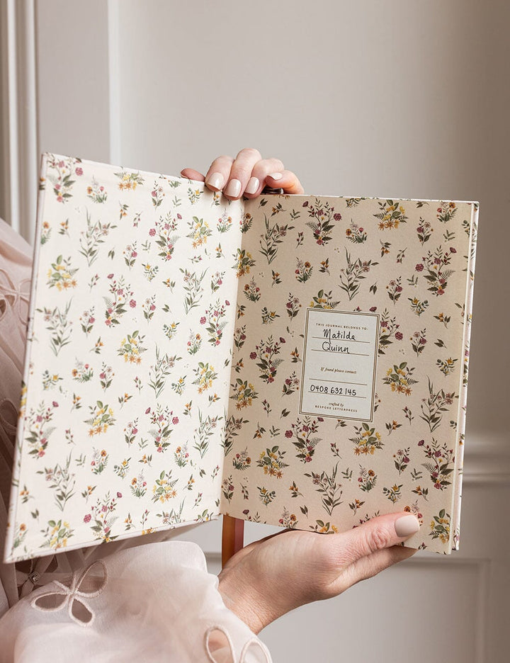 Bespoke Botanical Blooms Linen Bound Journal