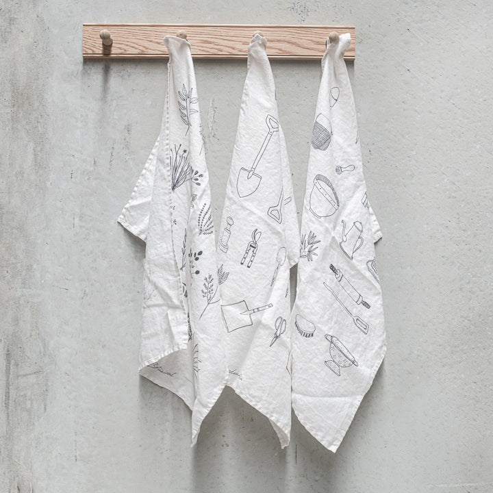 Linen Tea Towel: Gardenalia