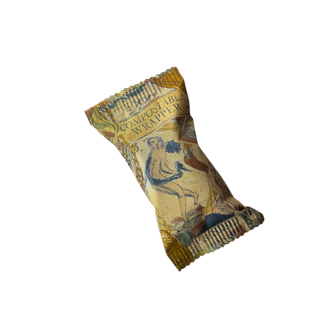 Wrapper with intricate design on a white background