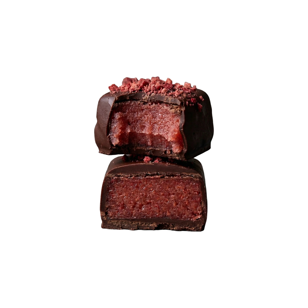 Loco Love chocolate strawberry vanilla burst on a white background
