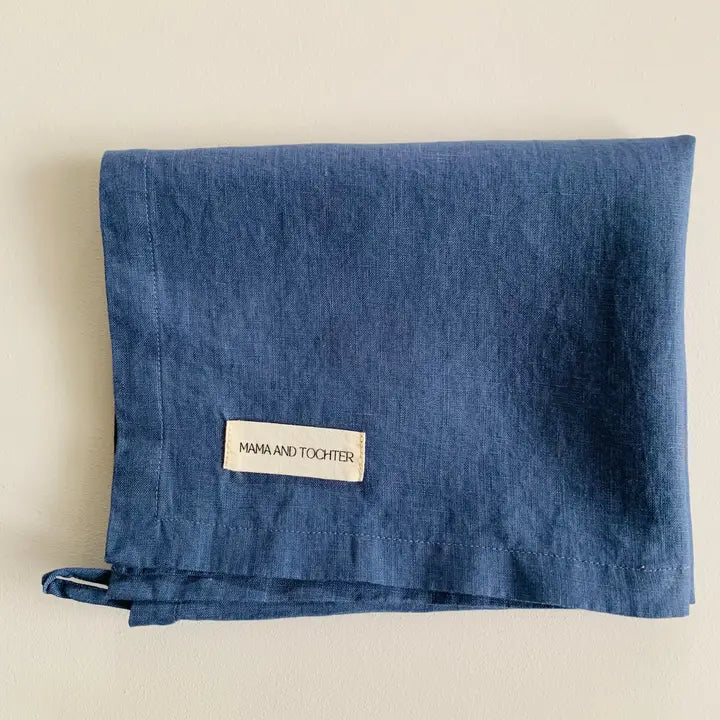 Mama & Tochter French Linen Tea Towel: Marine Blue