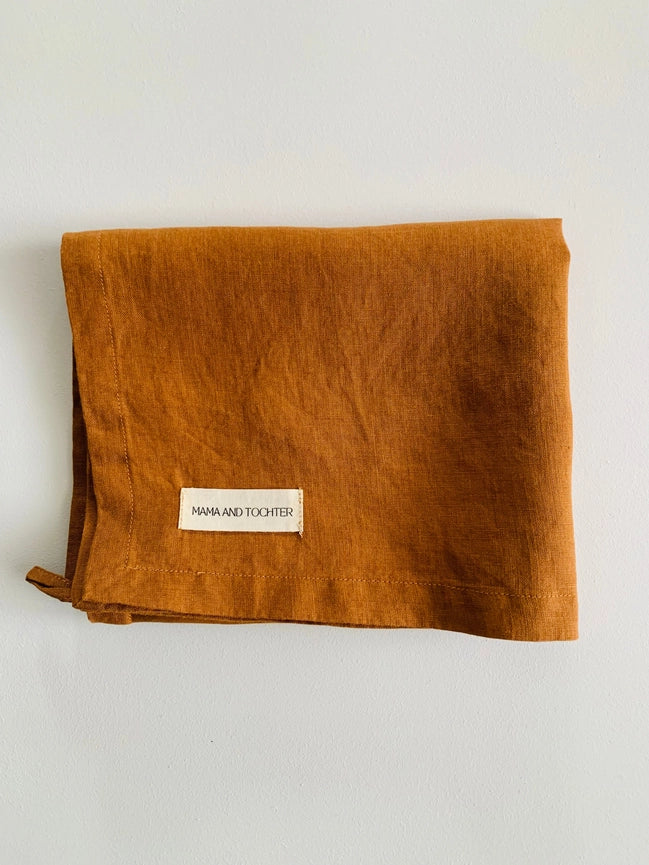 Mama & Tochter French Linen Tea Towel: Tobacco