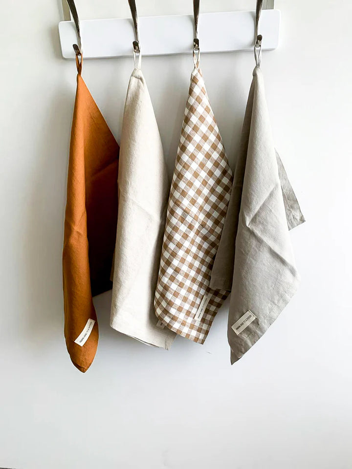 Mama & Tochter French Linen Tea Towel: Tobacco