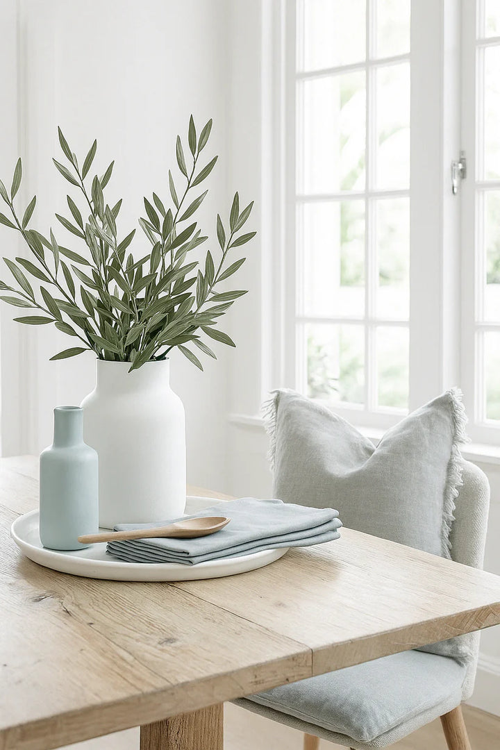 Mama & Tochter Pure French Linen Tea Towel: Stone Blue