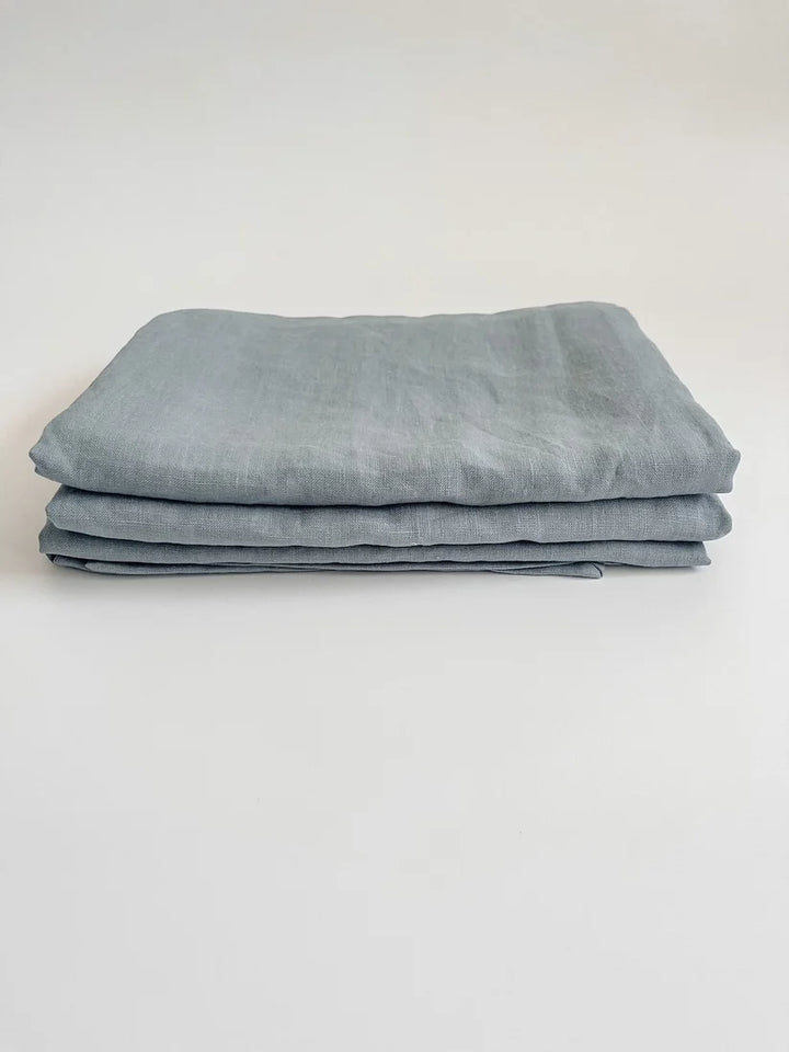Mama & Tochter Pure French Linen Tea Towel: Stone Blue