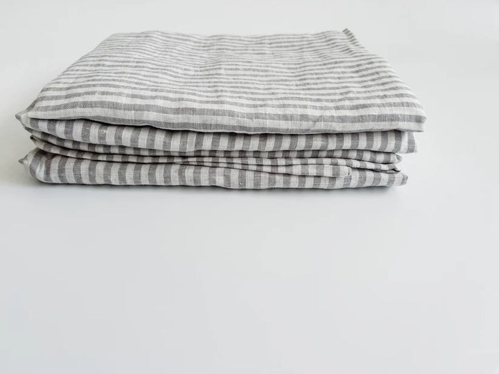 Mama & Tochter Pure French Linen Tea Towel: Grey Stripe