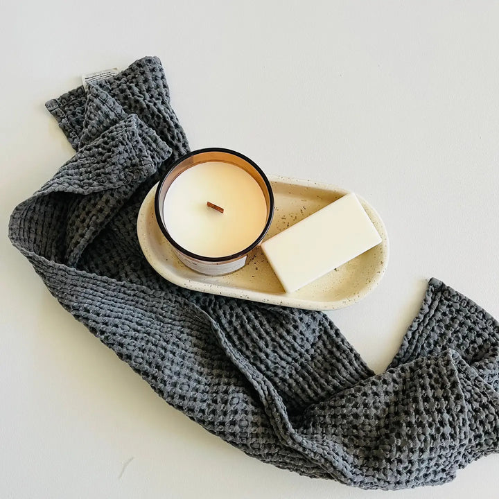 Mama & Tochter Waffle Tea Towel: Charcoal